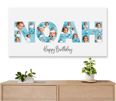 10th birthday letter collage with name canvas
