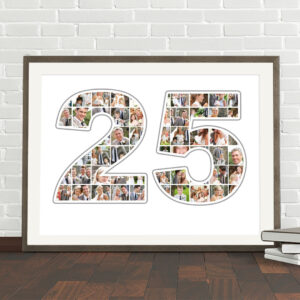 25 years wedding anniversary number collage