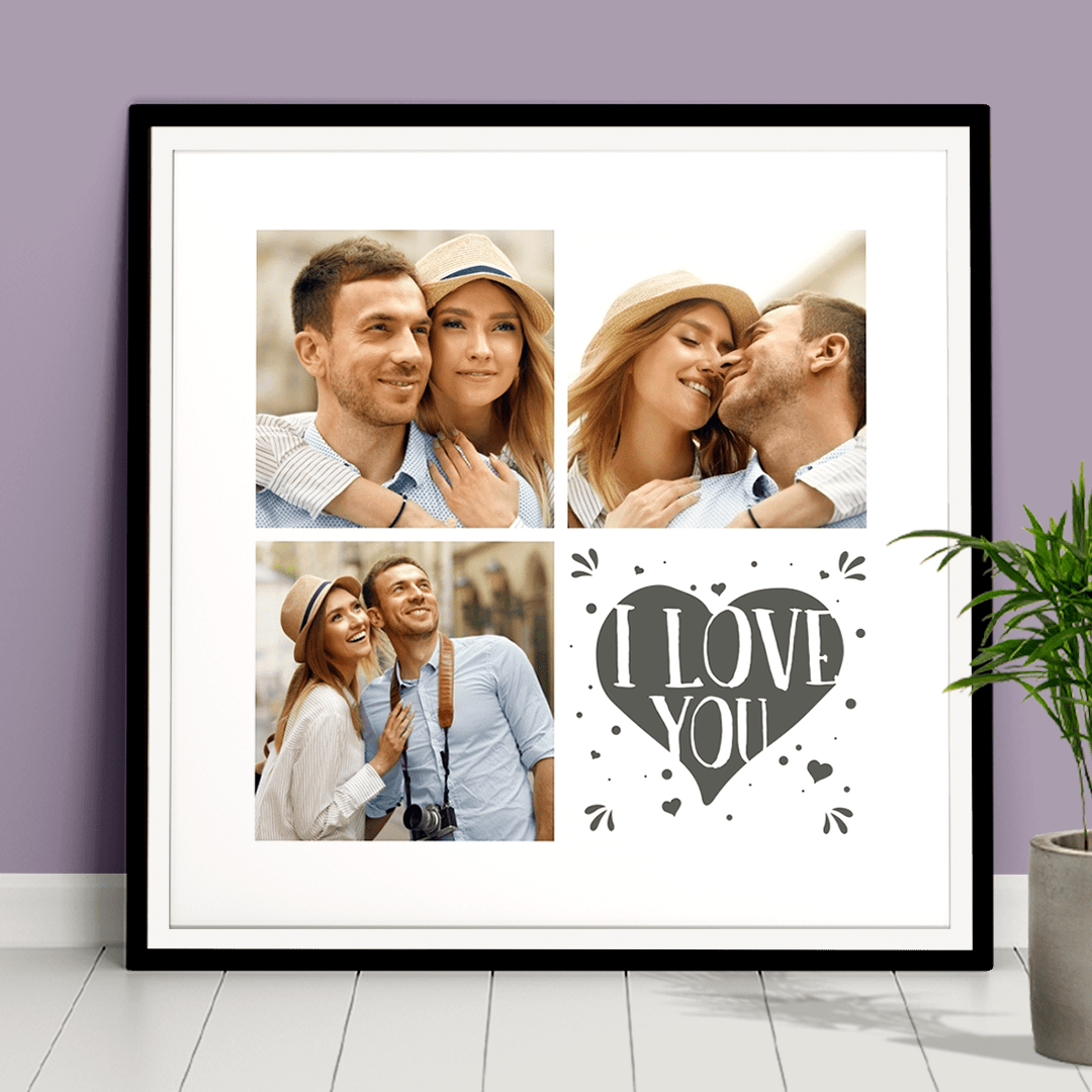 Romantic couple photo collage album