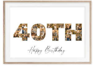 40th birthday collage letters frame