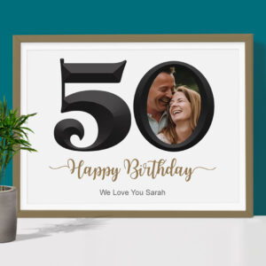 50th birthday collage with 1 photo