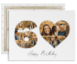 60th birthday number collage with heart