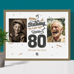 80th birthday gift collage 2 pics