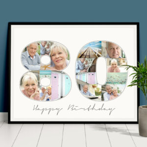 80th birthday gift number collage