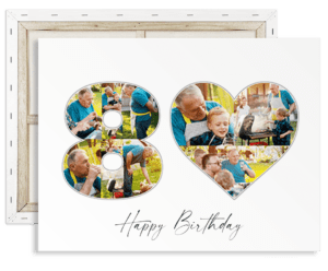 80th birthday number collage with heart