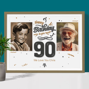 90th birthday gift collage 2 pics
