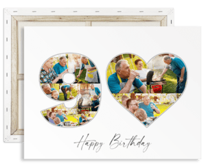 90th birthday number collage with heart