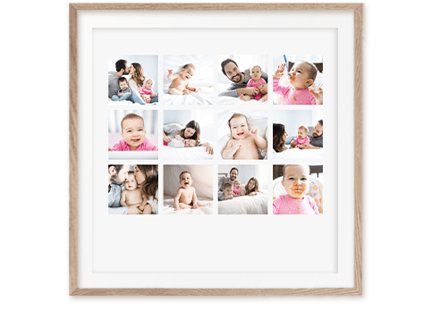 baby photo collage first year white