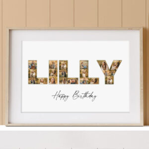 birthday letter name collage