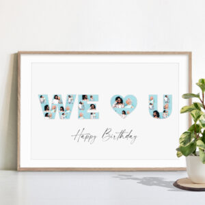 birthday photo collage letter shaped