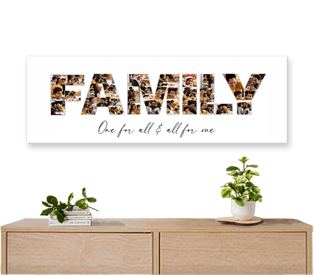 family letter collage on canvas