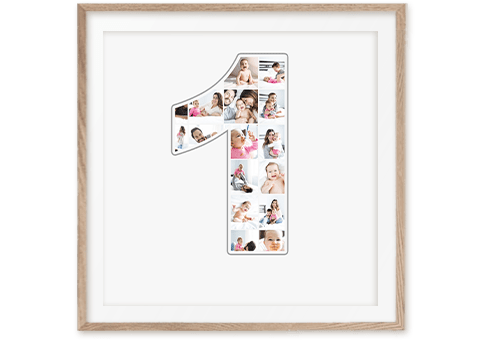 first birthday baby collage number 1