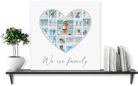 heart shaped photo collage canvas 1