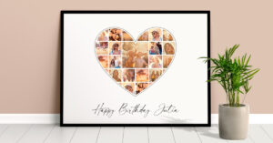 heart shaped photo collage frame
