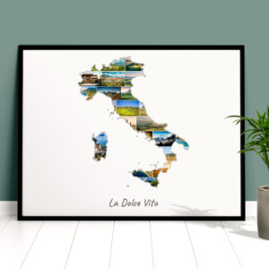 italy shaped photo collage