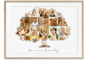 large family tree collage framed