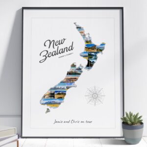 new zealand country shaped collage canvas