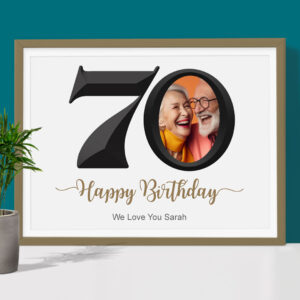 photo gift 70th birthday number shape 2