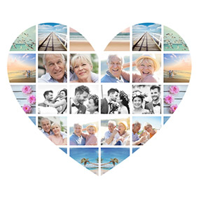 Heart Shaped Anniversary Photo Collage