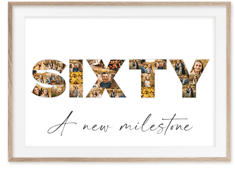 sixty milestone collage letters