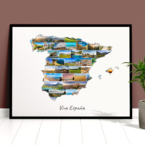 spain country shaped collage