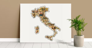 travel collage italy country shape