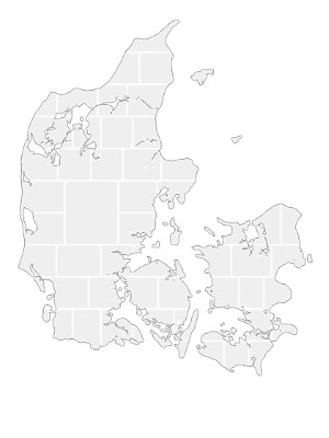 Collage Template in shape of a Denmark-Map