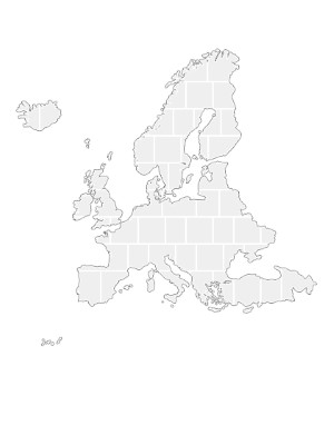 Collage Template in shape of a Europe-Map