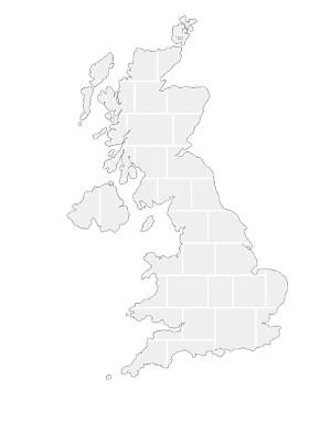 Collage Template in shape of a Great Britain-Map
