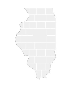 Collage Template in shape of a Illinois-Map