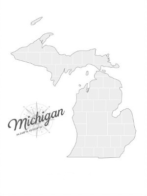 Collage Template in shape of a Michigan-Map
