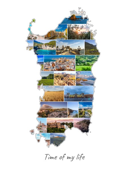 Sardinia-Collage filled with own photos