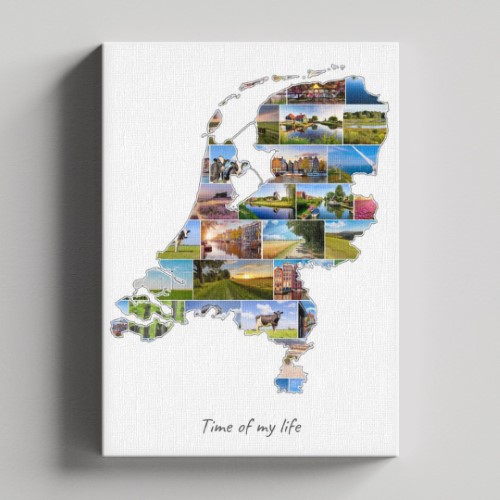 A Netherlands-Collage on canvas with wooden frame
