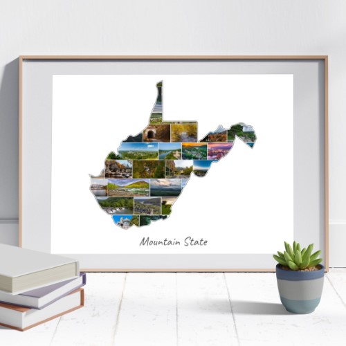 The West Virginia-Collage can be customised
