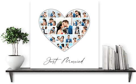 wedding collage heart shape